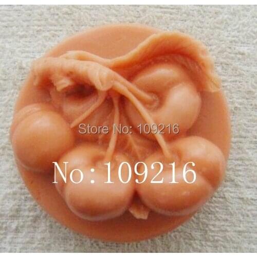 Wholesale!! 1pcs 5.9*3.5cm cherry Mold (zx382) Silicone Handmade Soap Mold Crafts DIY Mold Soap Moulds