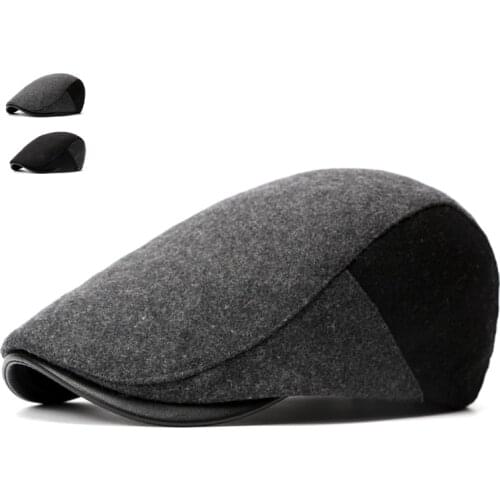 Autumn Winter Berets for Men Casual Wool Caps Classic Solid Berets Men and Women British Style Visors Hats Adult Flat Casquette
