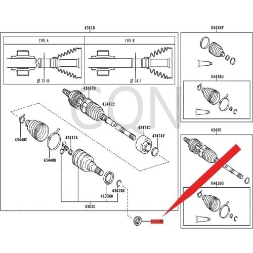Front drive shaft right oil seal 2010-Toy ota VIT ZYA RIS ETI OSC ORO LLA half shaft oil seal oil seal drive axle housing