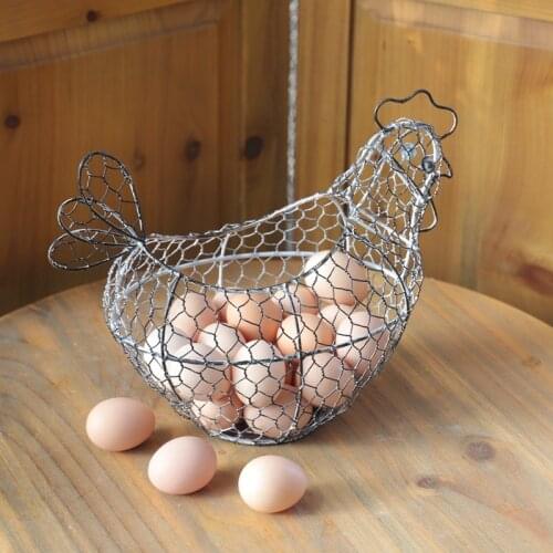 Wrought Iron Wire Woven Egg Basket Home Decoration Accessories Desktop Small Flower Pot