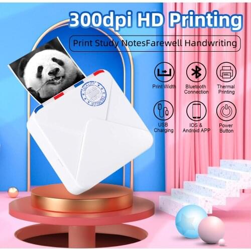 Phomemo M02S Portable Pocket Photo Printer 300DPI Mini Mobile Bluetooth Wireless Label Thermal Printing for Office Electronic