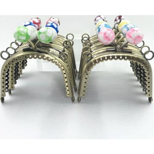 DIY women purse frame smooth edge colorful kiss buckle coin bag making metal clasp 10pcs/lot