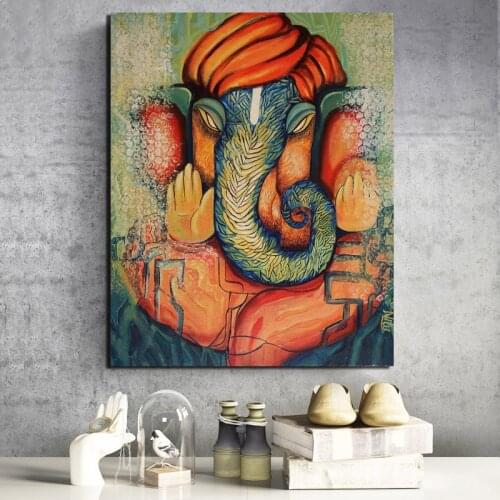 Contemporary Ganesha Wall Art Canvas Painting Posters Prints Modern Painting Wall Picture For Living Room Home Decor Artwork