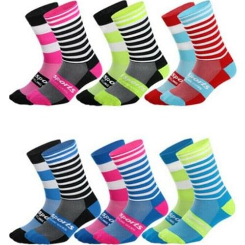 Unisex Sports Socks Stripe Professional Breathable Road Bicycle Socks Outdoor Women Men Sports Racing Cycling Sock