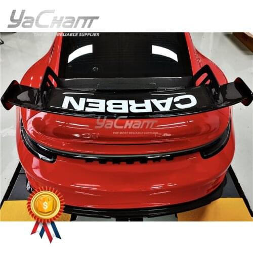 Car-Styling GT3 Style GT Wing Fit For 2019-2021 911 992.1 Carrera & S & 4 & 4S GT Wing Dry Cabron & Portion Carbon Fiber Finish