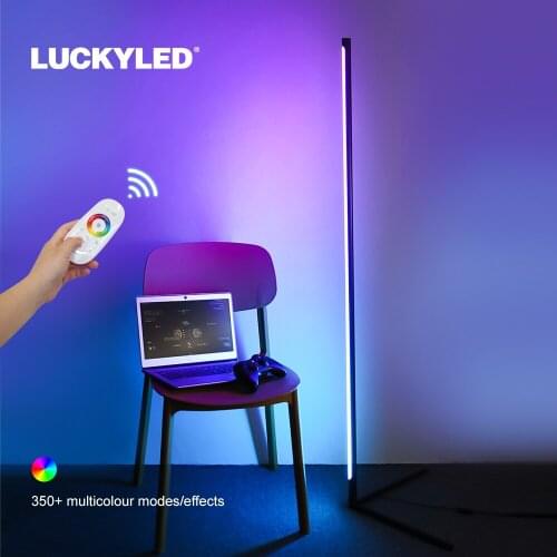 LUCKYLED Corner Lamp Dimmable with Remote Control Modern Led Floor Lamp for Indoor Living room Bedroom Dimmable Standing Lamps