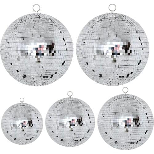Thrisdar Diameter 15/20/25/30CM Reflective Glass Mirror Disco Ball Christmas Wedding Party Bar Disco Mirror Ball Stage Light