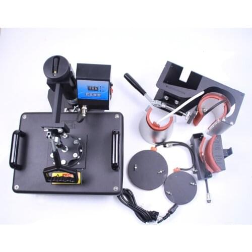 Free shipping 6in1 heat transfer machine 6in1 heat press machine 6 in1 mug photo printing machine hat plate mug printing machine
