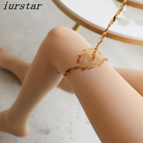 Iur clothes Women Cola Pantyhose Anti-fouling Tights Autumn and Winter Plus Velvet Thickening Pantyhose Nylon Pantyhose