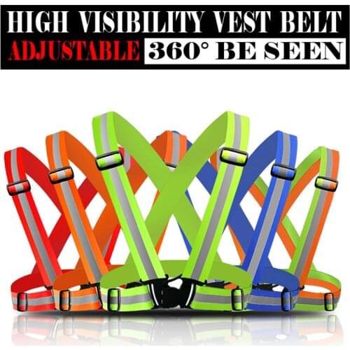Adjustable Safety Security High Visibility Reflective Vest Gear Stripes Jacket For Night Running Motorcycle Riding