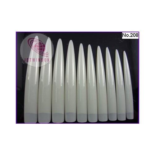 10 PCS/ LOT False Half Cover Nature Natural Color Nail Art Tips Acrylic Tips 7cm-9.3cm LONG