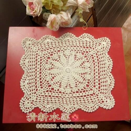 2016 new arrival cotton crochet lace table mat lace doilies for cabinet decor wedding decor with flower cutout coaster props