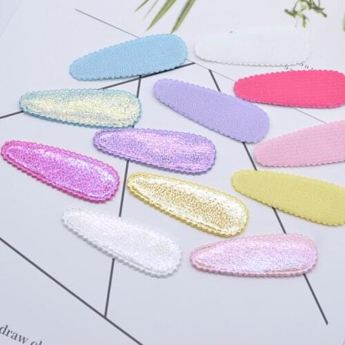 24Pcs/set Shiny Lace Waterdrop Clip Applique for DIY Craft Handmade Sewing on Patches Headwear Hairpin Side Clip Patch Accessory