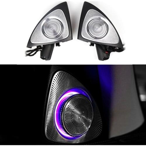 3/64 Colors LED Car Interior Ambient Light Auto 3D Rotary Tweeter Speaker For Mercedes-Benz C/GLC-Class W205 X253 Treble Lamps