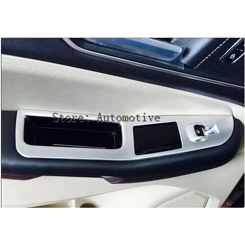 4pcs ABS Chrome DOOR Window switch panel button frame cover trim for ford Edge 2015