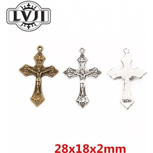 50pcs cross pendant charm DIY fashion bracelet necklace jewelry accessories 5946