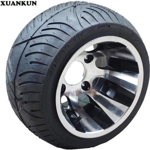 XUANKUN Beach Car Karting Modification Accessories 10 "Tires 205 / 30-10" Vacuum Tires Flat Tire Wheels