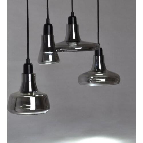 Nordic Creative crystal glass pendant light loft designer bar restaurant shadow E27 single head pendant lamp fixture