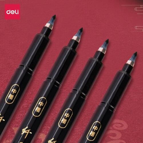 Deli 12Pcs/Set Calligraphy Pen With Pen Folder Smooth Writing Sign Pen Writing Tool For School Office Art Drawing Stationery