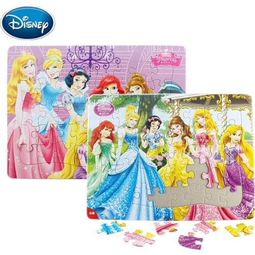 Disney Children 40PCS Toy Puzzle Princess / Frozen / Cartoon Kids 3-5 Years Children Educational Toy Jigsaw Kid Gift