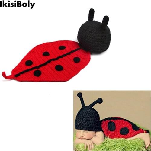 0-3M Unisex Newborn Baby Clothing Photography Props Girl Boy Handmade ladybug Costume Babe Clothes Accessories Gift For Babies