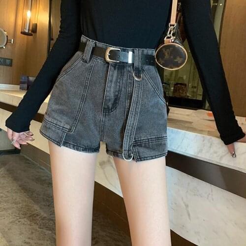 LIBERJOG Denim Shorts Women Vintage Female Summer Sexy Shorts Multi-size Gray Black Blue
