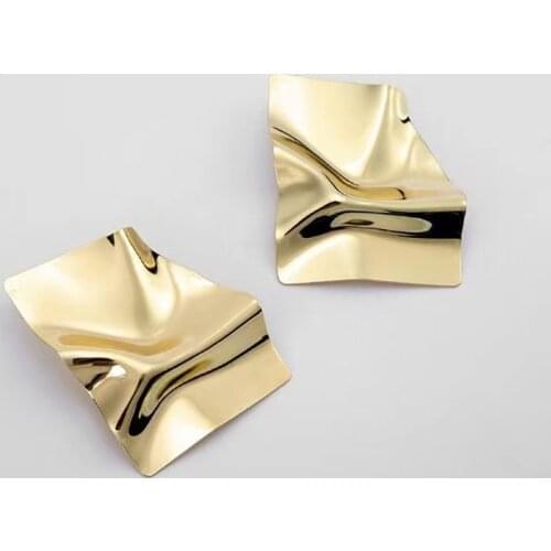 European and American simple metal irregular earrings with individual sequins