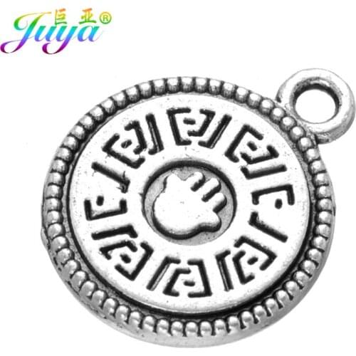 Juya 10Pcs Wholesale Jewelry Findings Antique Silver Color Religious Charms Pendant Accessories For Classical Jewelry Making