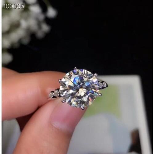 Luxury 11x11mm size crackling moissanite ring for women jewelry engagement ring for wedding 925 silver ring birthday gift love