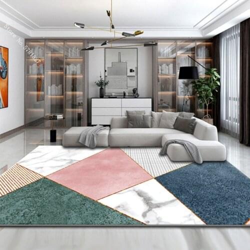 Nordic Style Carpet Colorful Lattice Rug Entrance Outdoor Floor Carpet Home Textile Baby Play Floor Rug Kitchen Doorway Carpet