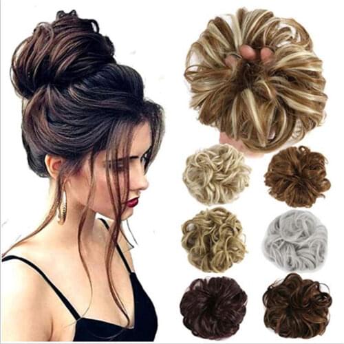 Curly Messy Bun Hair Piece Hair Scrunchie Fake Natural Look Wig Hair Ring Fluffy Hair Decoration Girl Hair Tie Braiding Styling