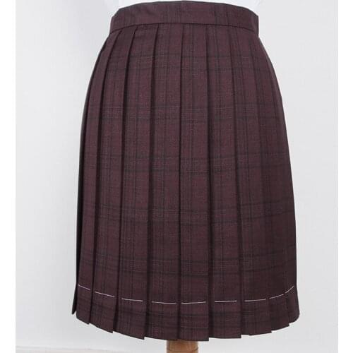 Sweet Womens Black&Red Plaid Skirt JK Japanese Girl School Uniform Short Pleated Skirt A-Line Necktie Bow Tie Spring Summer