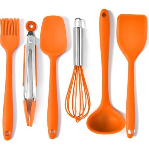 6pcs/set Silicone Cooking Utensils Kitchen Cookware Utensil Set Non-stick Spatula Kitchen Tools 5 Colors Silicone Cook Gadgets