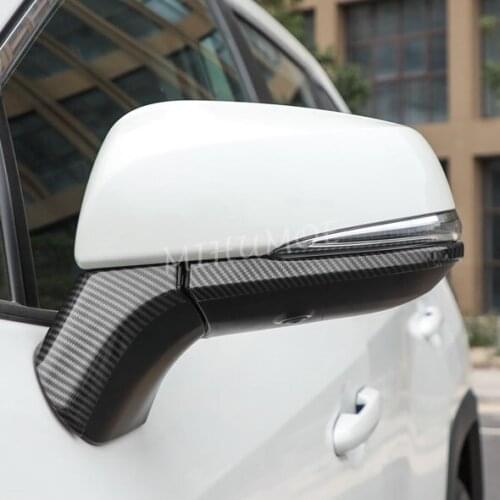 For Toyota RAV4 Hybrid Adventure 2019 2020 Carbon Fiber Exterior Side Rear View Mirror Trims