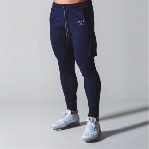 2021 new muscle fitness running training sports cotton trousers mens breathable Slim beam mouth casual health pants