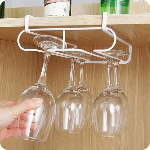 New Stainless Steel Wine Glasses Holder Wine Goblet Rack Kitchen Bar Wall Hanging Champagne Wine Rack Glass Cup Holder Storage