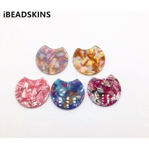 New arrival! 37x30mm 50pcs/lot acetic acid round shape charm for earrings accessories/Earring parts Jewelry Findings making