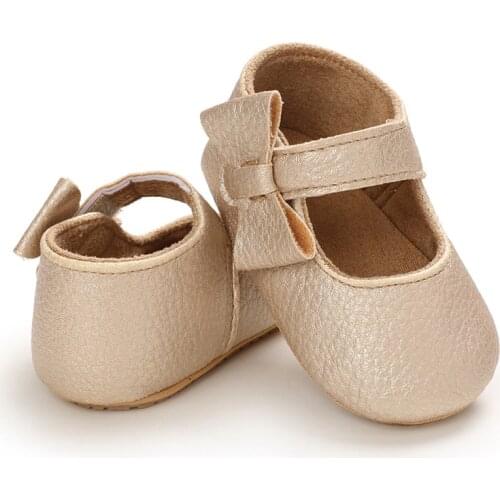 2021 Baby Girl Princess Shoes Toddler Non-slip Flat Soft-sole Rubber Crib Lovely Butterfly-knot Infant First Walkers 0-18m