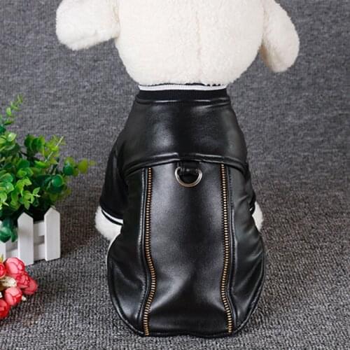 Autumn Chihuahua Warm PU Jacket Pet Dog Winter Clothes for Small Dogs Clothing French Bulldog Harness Apparel Pug Costume S-2XL