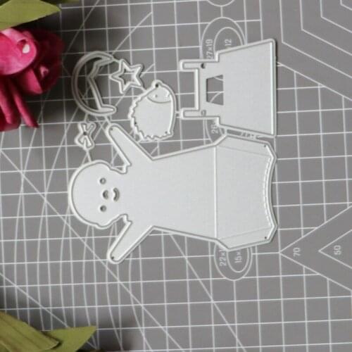 Little Girl Dress Hedgehog Set New Metal Cutting Dies Stencil Scrapbooking Photo Album Card Paper Embossing Craft DIY Cut Die
