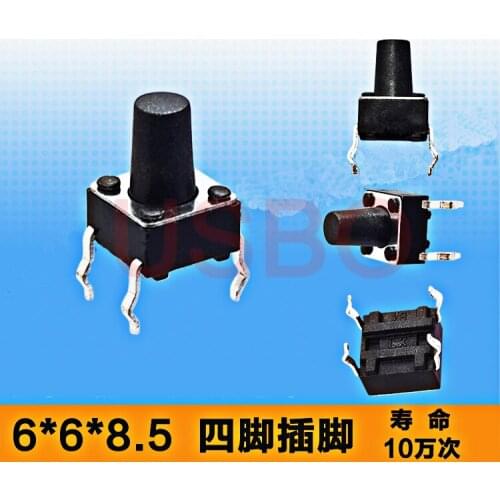 Durable Vertical 6*6*8.5MM touch switch 4 pin micro button switch Brass legs Tact Switch