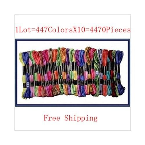 Factory Direct Sell Embroidery Floss Cross Stitch Thread 1 Lot=4470 Skeins Similar DMC Thread Cotton Thread Free Shipping