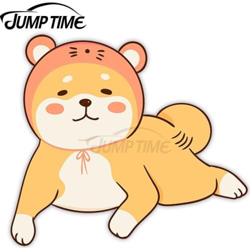 Jump Time Silly Shiba Inu Vinyl Stickers Kids Dog Puppy Sticker Laptop JDM Decal Car Wrap Bumper Trunk Truck Graphics