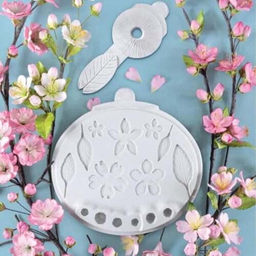 Blossoms & Leaf Veiner Silicone Mold Fondant Mould Cake Decorating Tools Chocolate Gumpaste Molds, Sugarcraft, Kitchen Gadget