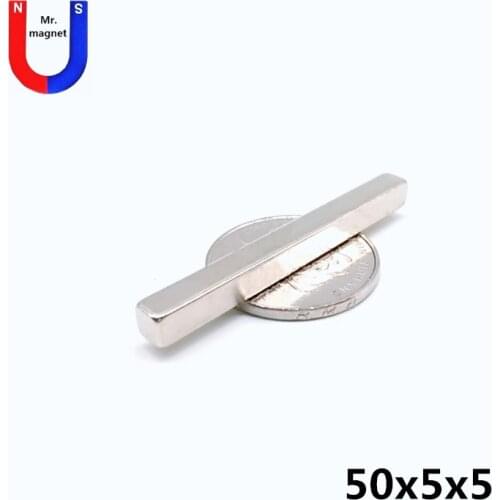 10/50/200pcs 50x5x5 magnet strong 50mm x 5mm x 5mm neodymium magnets rare earth magnetic material 50*5*5 magnet cuboid rectangle