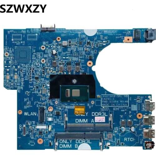 SZWXZY For DELL Latitude 3470 3570 Laptop Motherboard With SR2EU i3-6100u CPU CN-0P5M6K 14291-1 PWB:51VP4 DDR3L 100% Tested