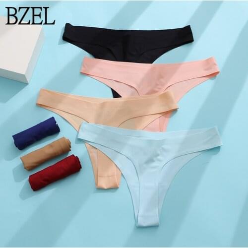 BZEL Sexy Womens Panties Thongs Solid Simple Lingerie Seamless Female Underwear Sports Breathable G-Strings Hot Sale Underpants