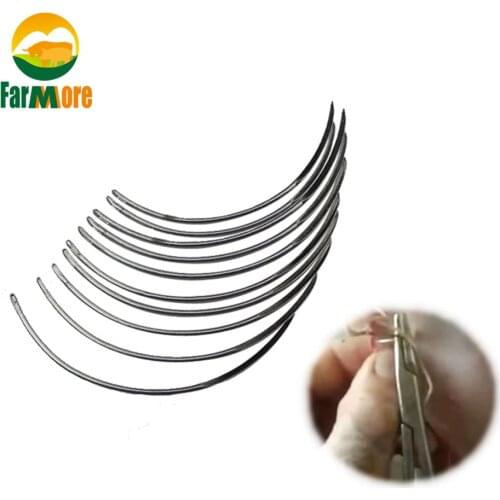 10 Pcs Veterinary Suture Needle Surgical Needle Pig Cattle Sheep Poultry Beast Medical Tool Veterinary Equipment Livestock Tools