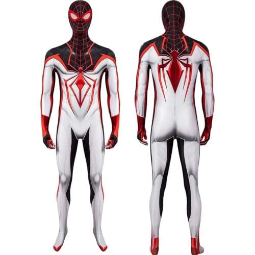 Adult Superhero PS5 Spider Miles Morales T.R.A.C.K. Jumpsuit Cosplay Costume Halloween Masquerade Party Bodysuit