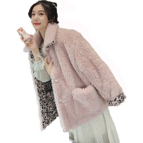 2019 Plush Coat Women Fur Lamb Thicken Winter Warm Long Sleeve Female Jackets Overcoat Outerwear Faux Fur Coat For Women